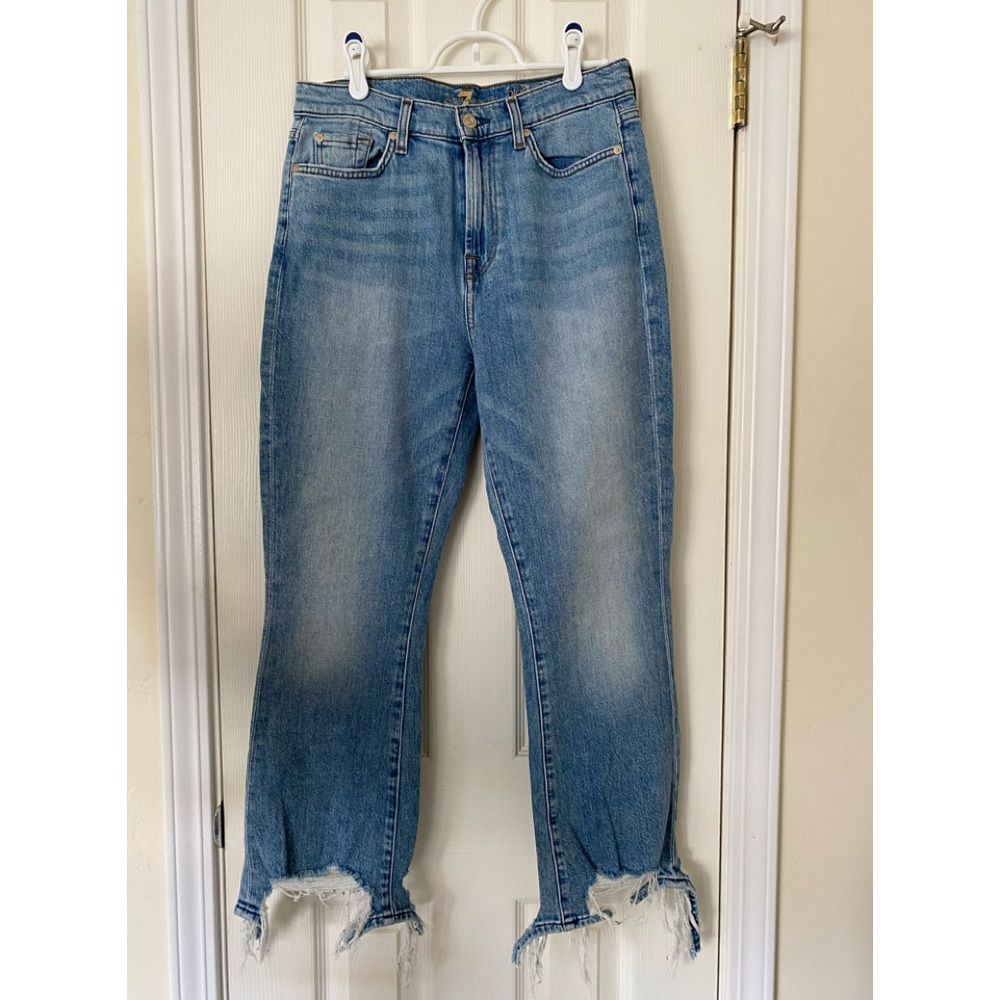7 For All Mankind High Waist Slim Kick (cropped) Size 29